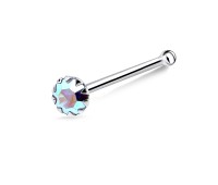 Prong Set CZ Silver Bone Nose Stud NSKD-687